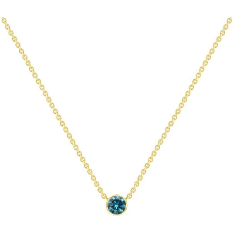 Eppi Minimalistische Halskette aus Gold mit blauem Diamanten Glosie