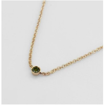 Eppi Minimalistische Halskette mit grünem Diamanten Glosie