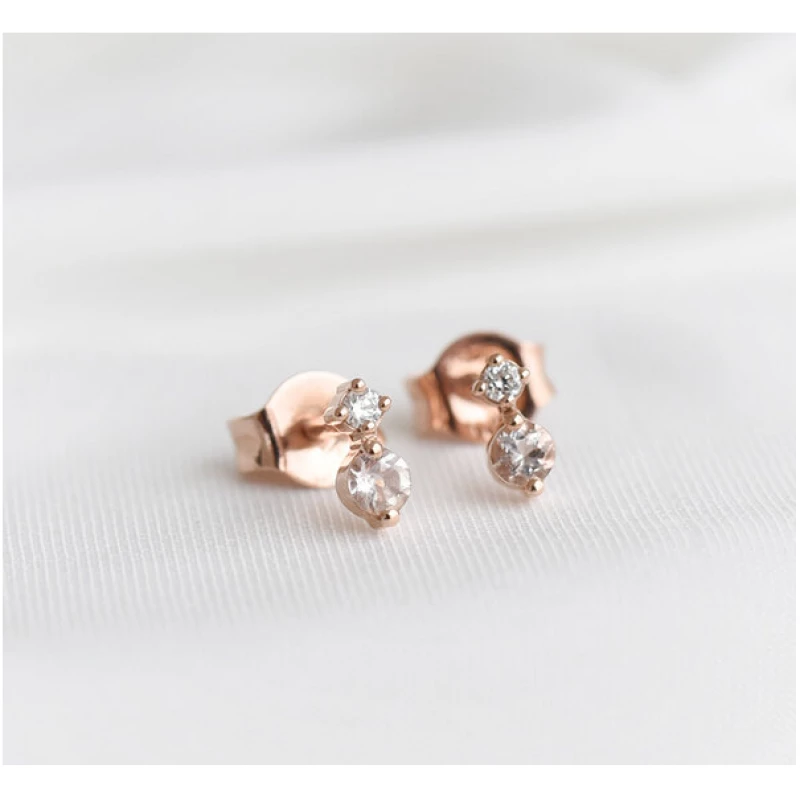 Eppi Minimalistische Ohrringe mit Morganiten und Diamanten Gord
