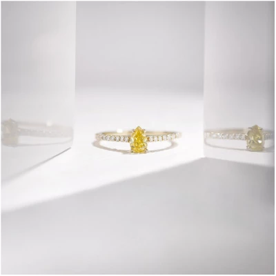 Eppi Verlobungsring mit einem zertifizierten gelben Lab Grown Diamanten Ernes