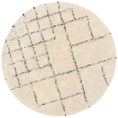 Fable & Loom Runder Hochflor Wollteppich | AMINE