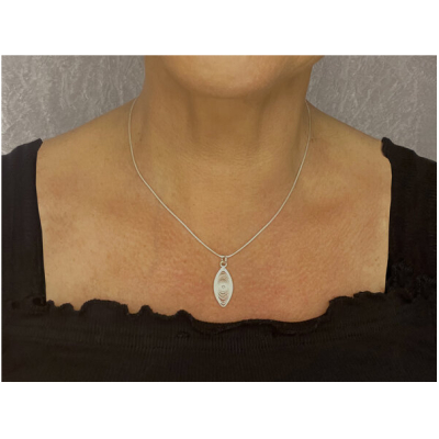 Filigrana Schmuck Schlangenkette mit Silberelement Oval 40 cm