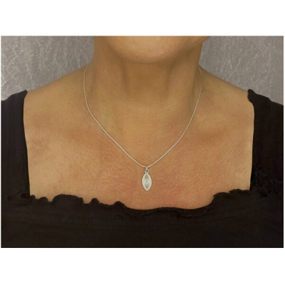 Filigrana Schmuck Schlangenkette mit kleinem Silberelement Oval 40 cm