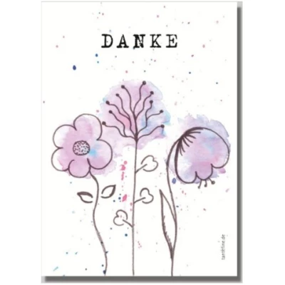 Fines Papeterie Postkarten Set mit Blumen und Blüten