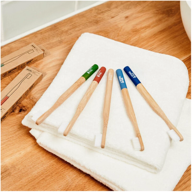 HYDROPHIL Kinder Zahnbürste aus Bambus | Pack | extra weich | blau
