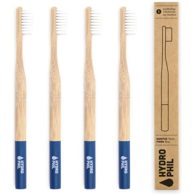 HYDROPHIL Zahnbürste aus Bambus | extra weich | dunkelblau