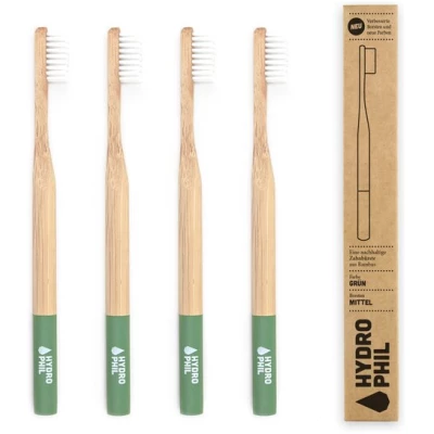 HYDROPHIL Zahnbürste aus Bambus | mittelweich | grün
