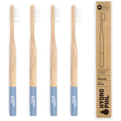 HYDROPHIL Zahnbürste aus Bambus | mittelweich | hellblau