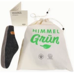 Himmelgrün Fairtrade - Bio Schafwolle Hausschuhe, Filzpatschen mit doppelter extra weichen Sole und Lederprofil handgemacht