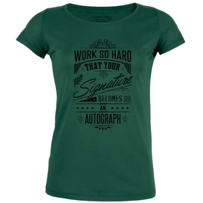 Human Family T-Shirt - Damen - Amorous "Work Hard" - dark green