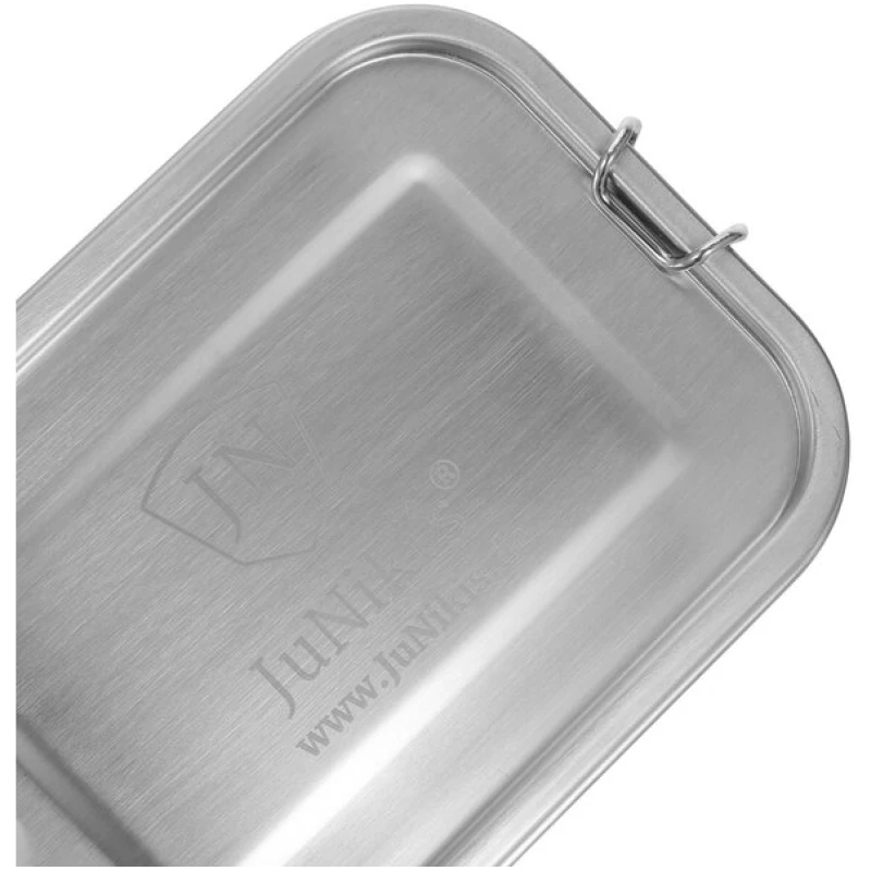 JN JuNiki's 2-er Set: je 2 JuNiki's® eco line Edelstahl Lunchbox Brotdose + Trenner + Dipper + 1 Filzschlüsselanhänger "Nachhaltigkeitschampion" als Gratiszugabe