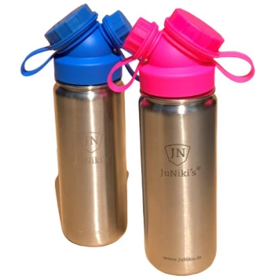 JN JuNiki's 2er Set JuNiki's® eco line isolierte Edelstahl Trinkflasche 550ml - Blau / Pink