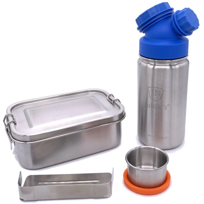 JN JuNiki's Einschulungs-Set: JuNiki's® Lunchbox + Trinkflasche isoliert 8 Farben