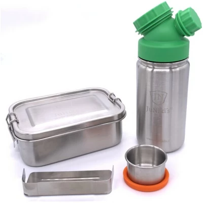 JN JuNiki's Einschulungs-Set: JuNiki's® Lunchbox + Trinkflasche isoliert 8 Farben