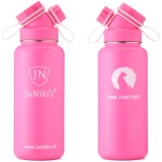 JN JuNiki's Exklusive JuNiki's Trinkflasche XL aus Edelstahl Vakuum-isoliert 1L/32oz - limitierte Sonderedition "Pink Panther"