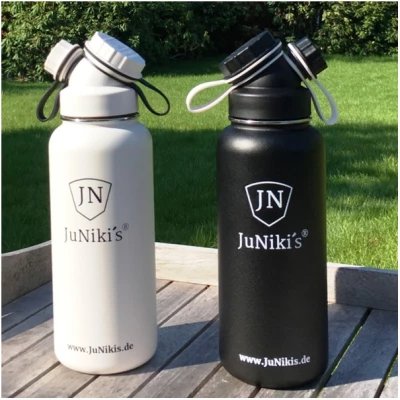 JN JuNiki's Partner-Set zum Sparpreis: Exklusive JuNiki's Trinkflaschen XL aus Edelstahl Vakuum-isoliert 1L/32oz - limitierte Sondereditionen