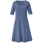 Jerseykleid 1/2-Arm aus reiner Bio-Baumwolle, taubenblau