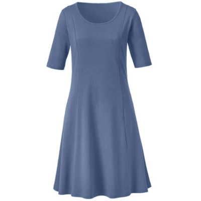 Jerseykleid 1/2-Arm aus reiner Bio-Baumwolle, taubenblau