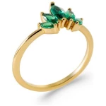 Jutelaune Green Petal Zirconia Ring