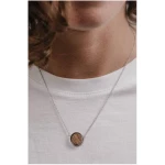 Kerbholz Halskette mit rundem Holzelement 'CIRCLE NECKLACE' // hochwertiger Edelstahl //