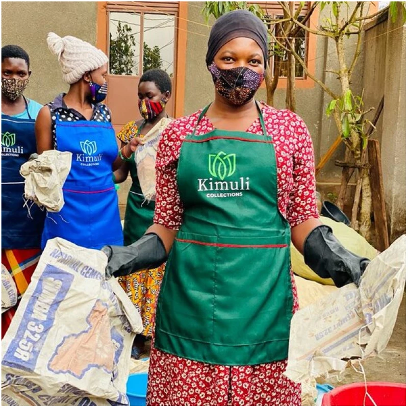 Kimuli Handgenähte Federmappe & Kosmetiktasche aus recycelten Zuckersäcken von Frauen aus Uganda - Federmäppchen - Schlampermäppchen - Stiftemäppchen