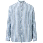 KnowledgeCotton Apparel Leinenhemd - Long sleeve striped linen custom fit shirt - aus Bio-Leinen