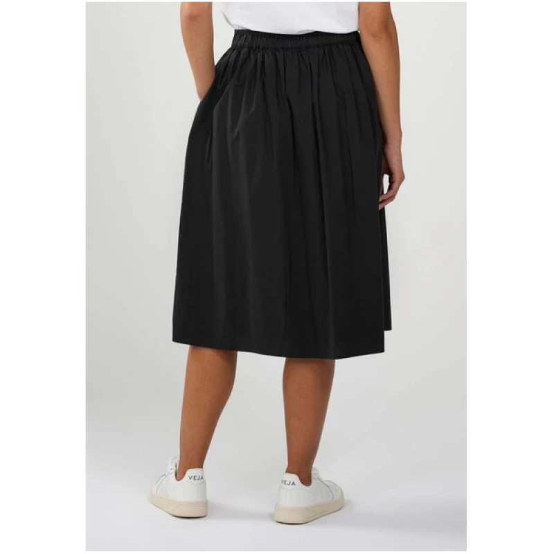 KnowledgeCotton Apparel Midirock - Poplin elastic waist skirt - aus Bio-Baumwolle