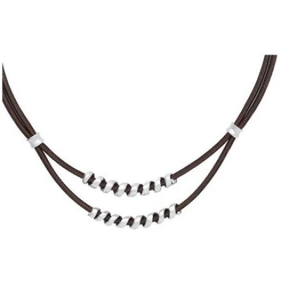 Kork-Deko Dunkle Kork-Halskette mit silbernem Anhänger