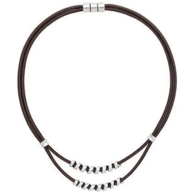 Kork-Deko Dunkle Kork-Halskette mit silbernem Anhänger
