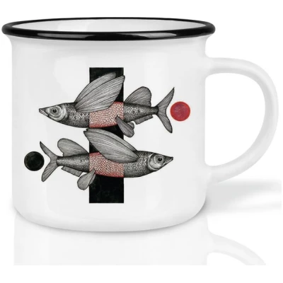 LIGARTI Keramiktasse - Fliegende Fische