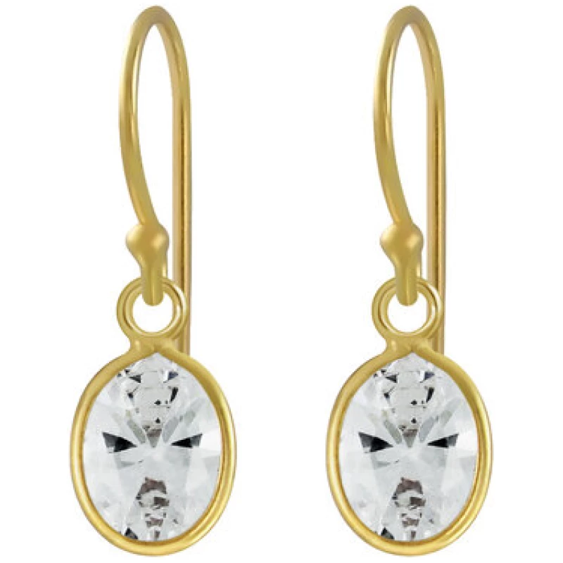LUXAA Zarter Bügel-Ohrring mit Stein - 925er Sterling Silber - Gold