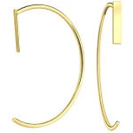 LUXAA® Puristischer Bügel Ohrring mit Stab aus 925er Sterling Silber - Gold