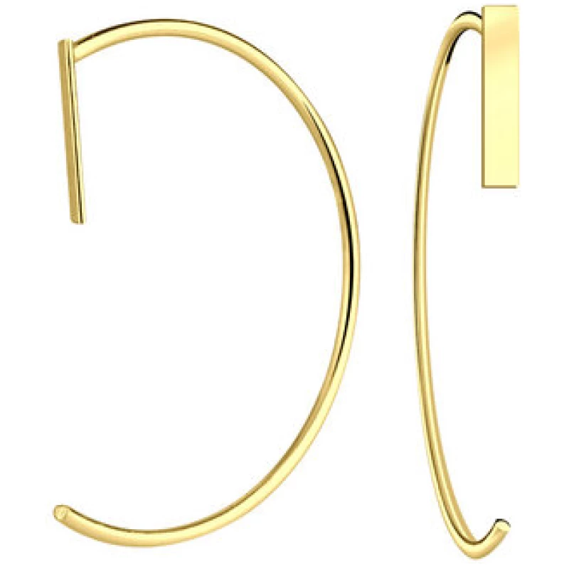 LUXAA® Puristischer Bügel Ohrring mit Stab aus 925er Sterling Silber - Gold