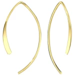 LUXAA® Puristischer Ohrring gestanzter Bügel aus 925er Sterling Silber - Gold