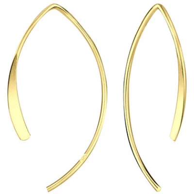 LUXAA® Puristischer Ohrring gestanzter Bügel aus 925er Sterling Silber - Gold