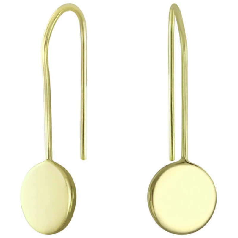 LUXAA® Zarter Bügel-Ohrring mit Scheibe - 925er Sterling Silber - Gold