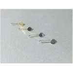 LUXAA® Zarter Bügel-Ohrring mit Scheibe - 925er Sterling Silber - Gold