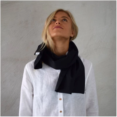 Lou-i Schal schwarz für Damen Made in Germany Feinste Bio Baumwolle