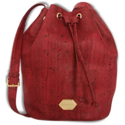 MATES OF NATURE Korktasche Bucket Bag - Handtasche aus Kork in Red Grape (rot)
