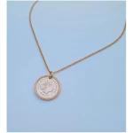 MOANINA Kette Münze Venezia - 925 Silber/18k Gold Vermeil - 3 Längen