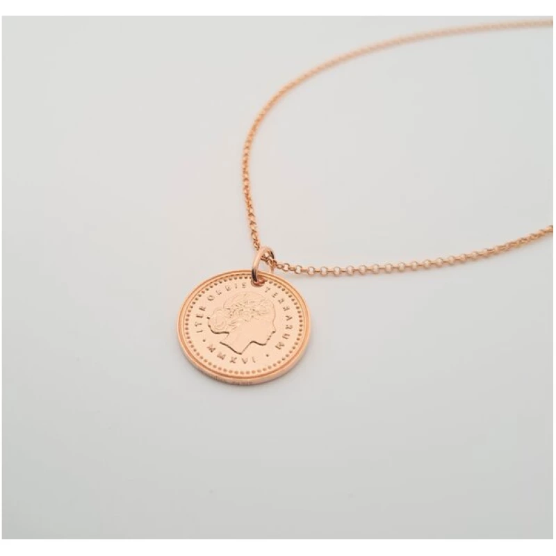 MOANINA Kette Münze Venezia - 925 Silber/18k Gold Vermeil - 3 Längen