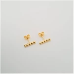 MOANINA Ohrringe Santo Minimal Studs - 925 Silber/18k Gold Vermeil