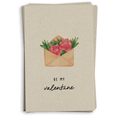 Matabooks Grußkarte Graspapier - "Valentine"