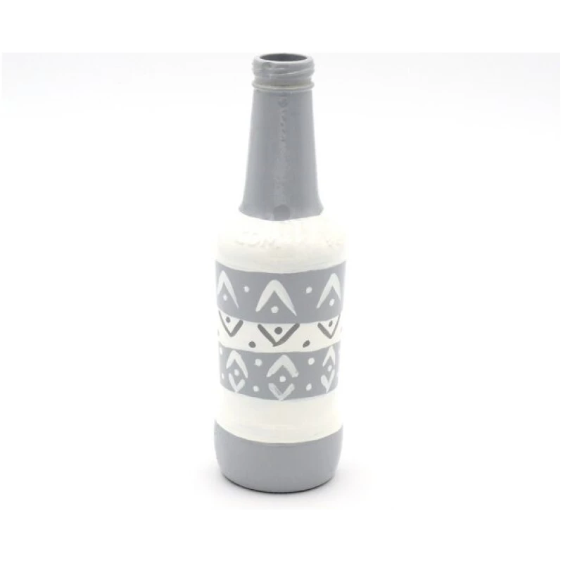 Mio Moyo Flasche aus Glas "African Pattern" - Upcycling Dekorationsobjekt und Vase