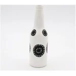 Mio Moyo Flasche aus Glas "Black Circle Design" - Upcycling Dekorationsobjekt und Vase