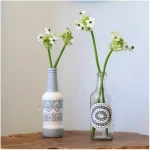 Mio Moyo Flasche aus Glas "White Circle" - Upcycling Dekorationsobjekt und Vase