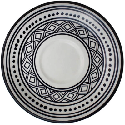 Mitienda Shop Teller Safari aus Keramik weiß/schwarz, Tunesien