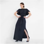 Natascha von Hirschhausen Langes Abendkleid aus schwarzer Bio-Baumwolle