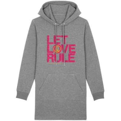 Natural Born Yogi Sweatshirt Hoodie Kleid - Let Love Rule pink