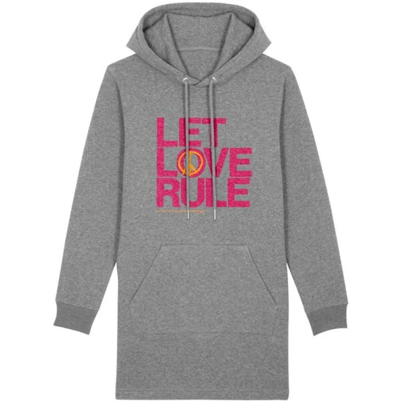 Natural Born Yogi Sweatshirt Hoodie Kleid - Let Love Rule pink